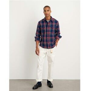 Alex Mill Men’s Blue Plaid Button-Down Flannel Shirt - Size L, 100% Cotton
